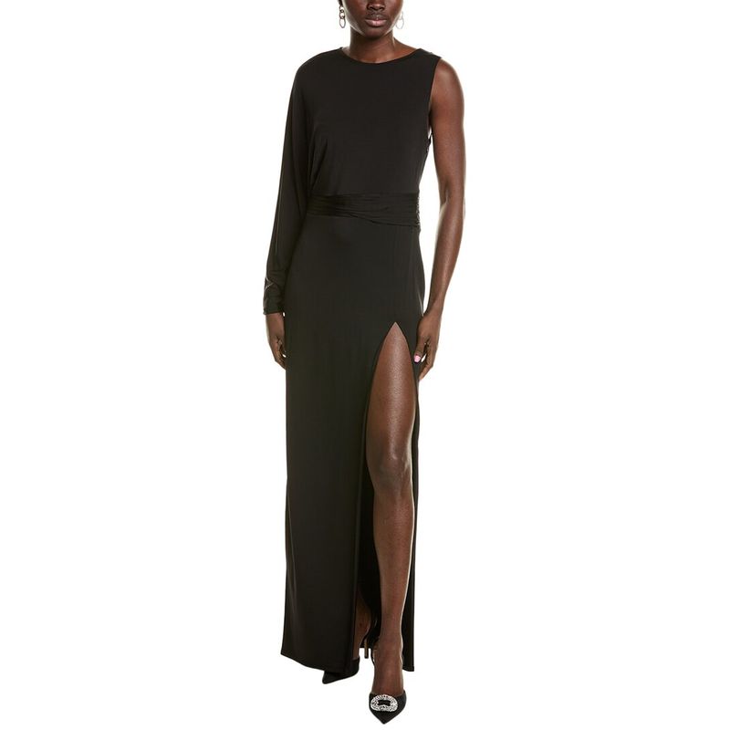 Bcbgmaxazria Womens Asymmetrical Maxi Dress, Black